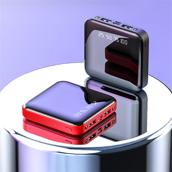 Mini Power Bank 20000mAh – Portable Mirror Digital Display Fast Charger