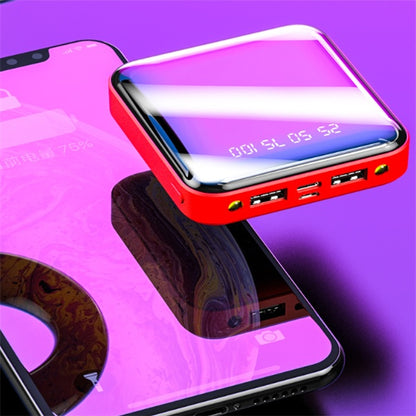 Mini Power Bank 20000mAh – Portable Mirror Digital Display Fast Charger