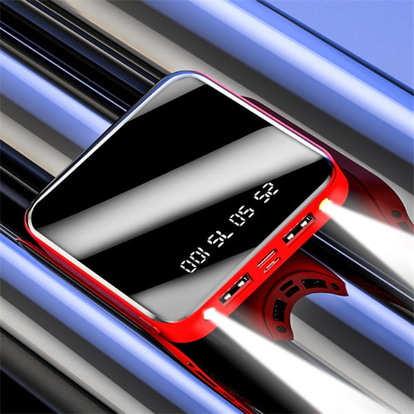 Mini Power Bank 20000mAh – Portable Mirror Digital Display Fast Charger