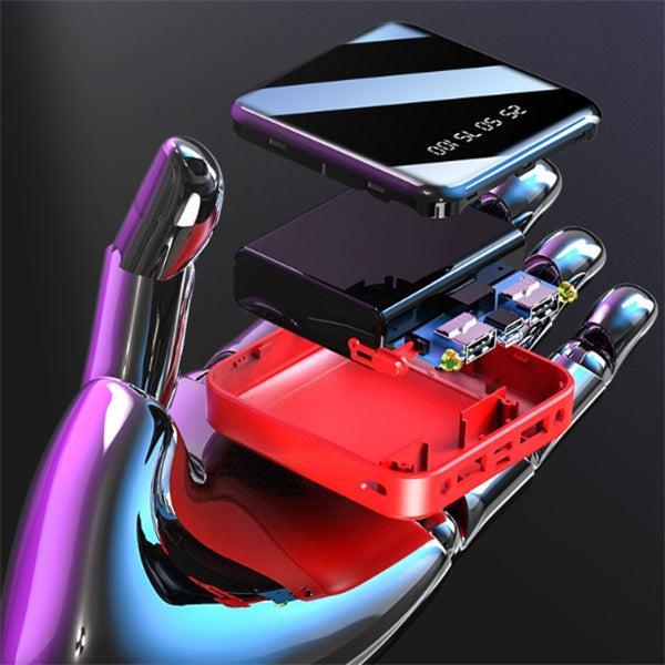 Mini Power Bank 20000mAh – Portable Mirror Digital Display Fast Charger
